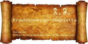 Krautschneider Henrietta névjegykártya